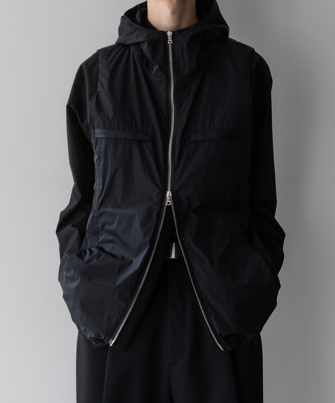 【stein】ssstein シュタインのNYLON TAFTA HOODED VESTのBLACK　 公式通販サイトsession福岡セレクトショップ