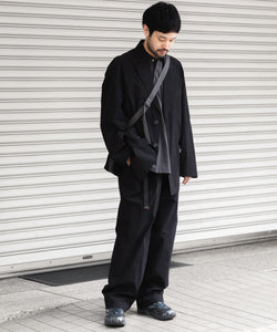 ssstein / シュタイン】 WINDPROOF NYLON WIDE EASY TROUSERS - BLACK