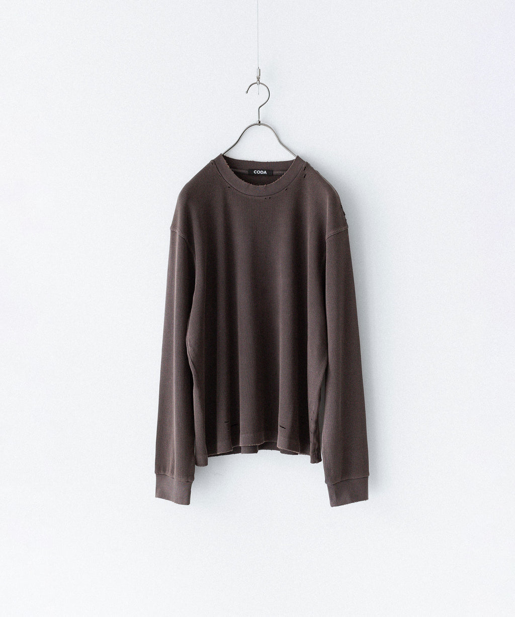 CODA コーダ FADED GREY AGING DAMAGED LONG SLEEVE WAFFLE TOPSのFADED GREY 公式通販サイトsession福岡セレクトショップ