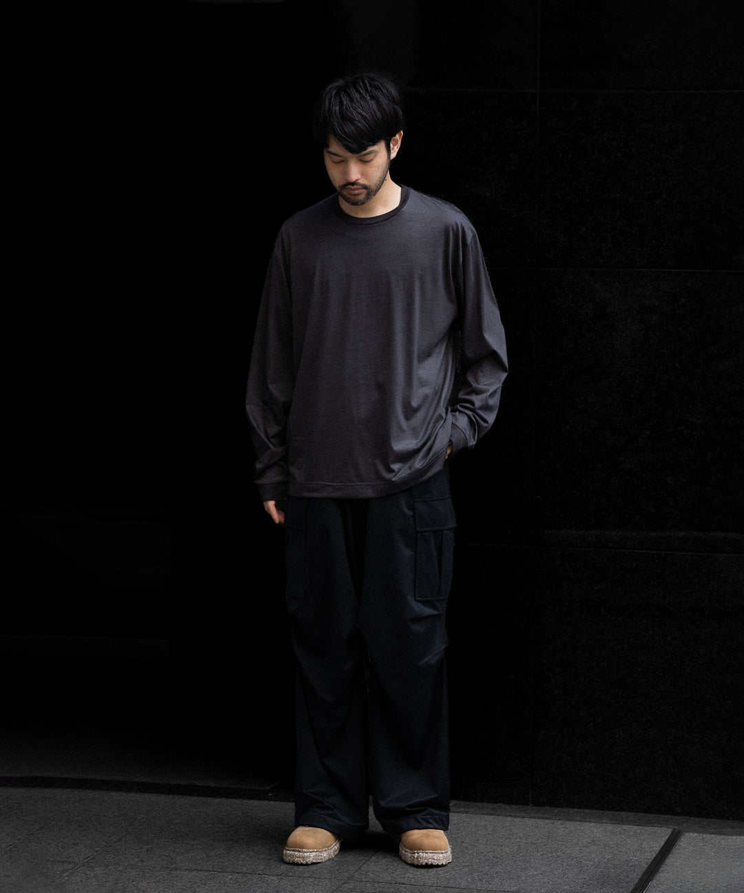 KANEMASA PHIL.-カネマサフィル36G WOOL L/S TEEのCHARCOAL公式通販サイトsession福岡セレクトショップ