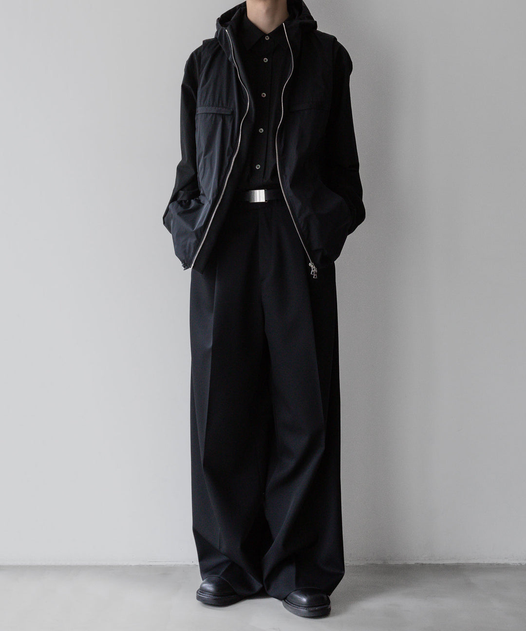 【stein】ssstein シュタインのNYLON TAFTA HOODED VESTのBLACK　 公式通販サイトsession福岡セレクトショップ
