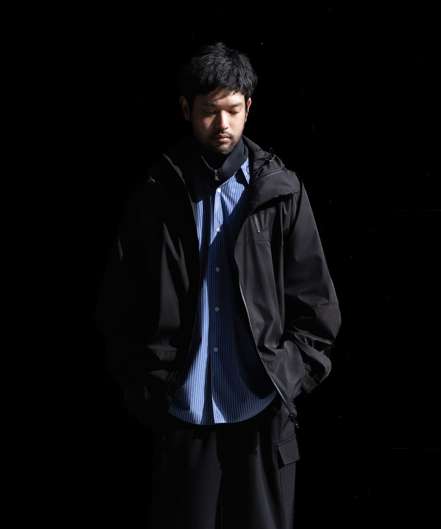 【ssstein】WEATHER PROTECTION HOODED JACKET - BLACK