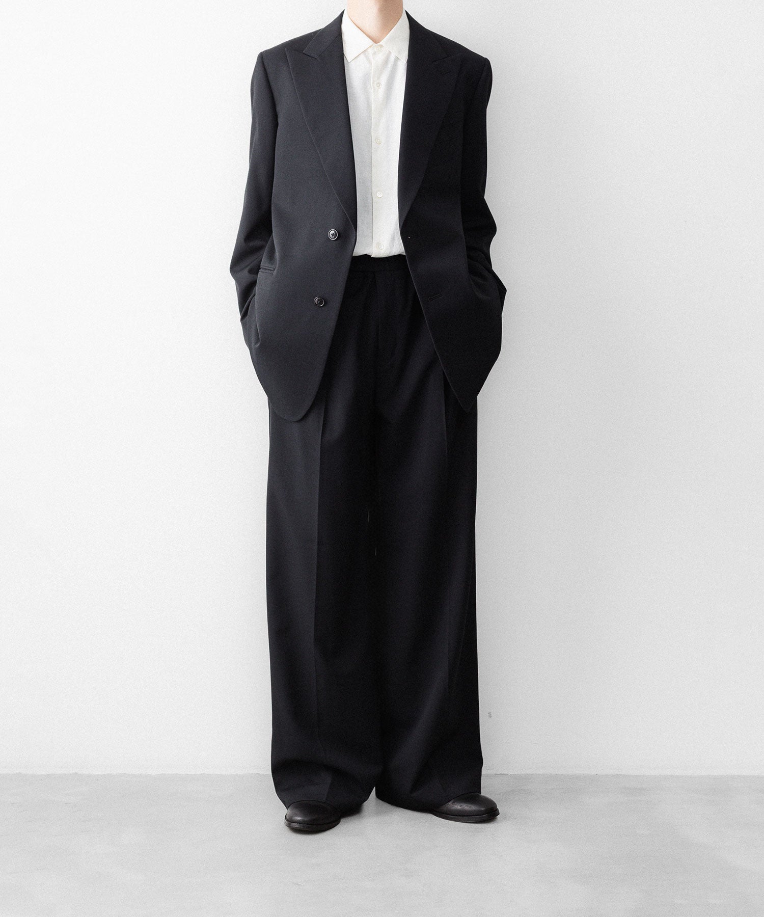 REVERBERATE】TACKED TROUSERS-PL - BLACK – session