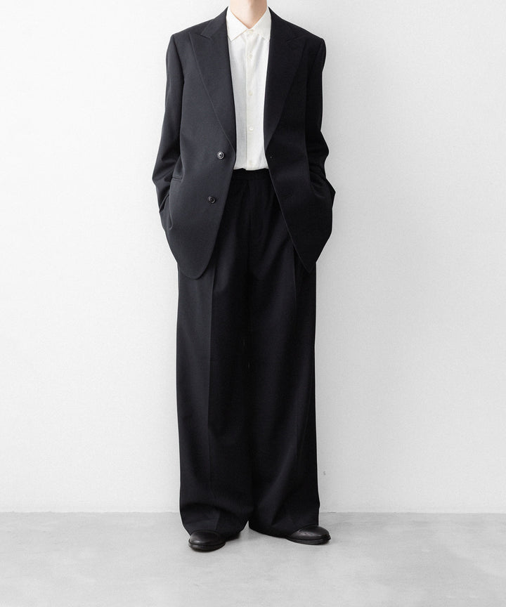 REVERBERATE リバーバレイトのTACKED TROUSERS-PLのBLACK 公式通販サイトsession福岡セレクトショップ