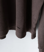 画像をギャラリービューアに読み込む, 【CODA】FADED GREY AGING DAMAGED LONG SLEEVE WAFFLE TOPS - FADED GREY
