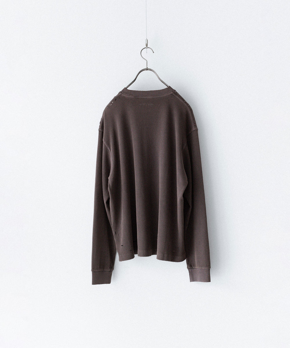 CODA コーダ FADED GREY AGING DAMAGED LONG SLEEVE WAFFLE TOPSのFADED GREY 公式通販サイトsession福岡セレクトショップ