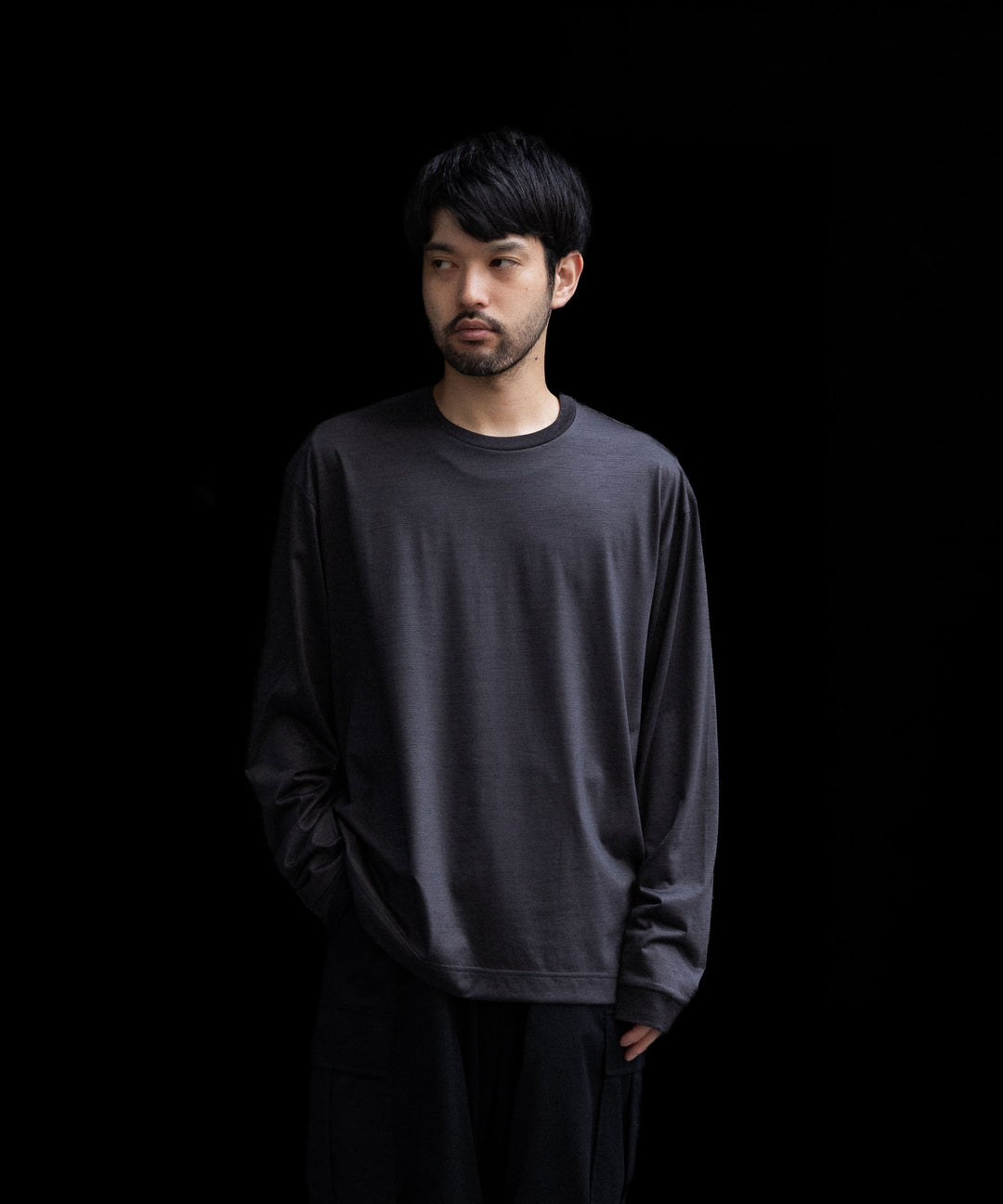 KANEMASA PHIL.-カネマサフィル36G WOOL L/S TEEのCHARCOAL公式通販サイトsession福岡セレクトショップ