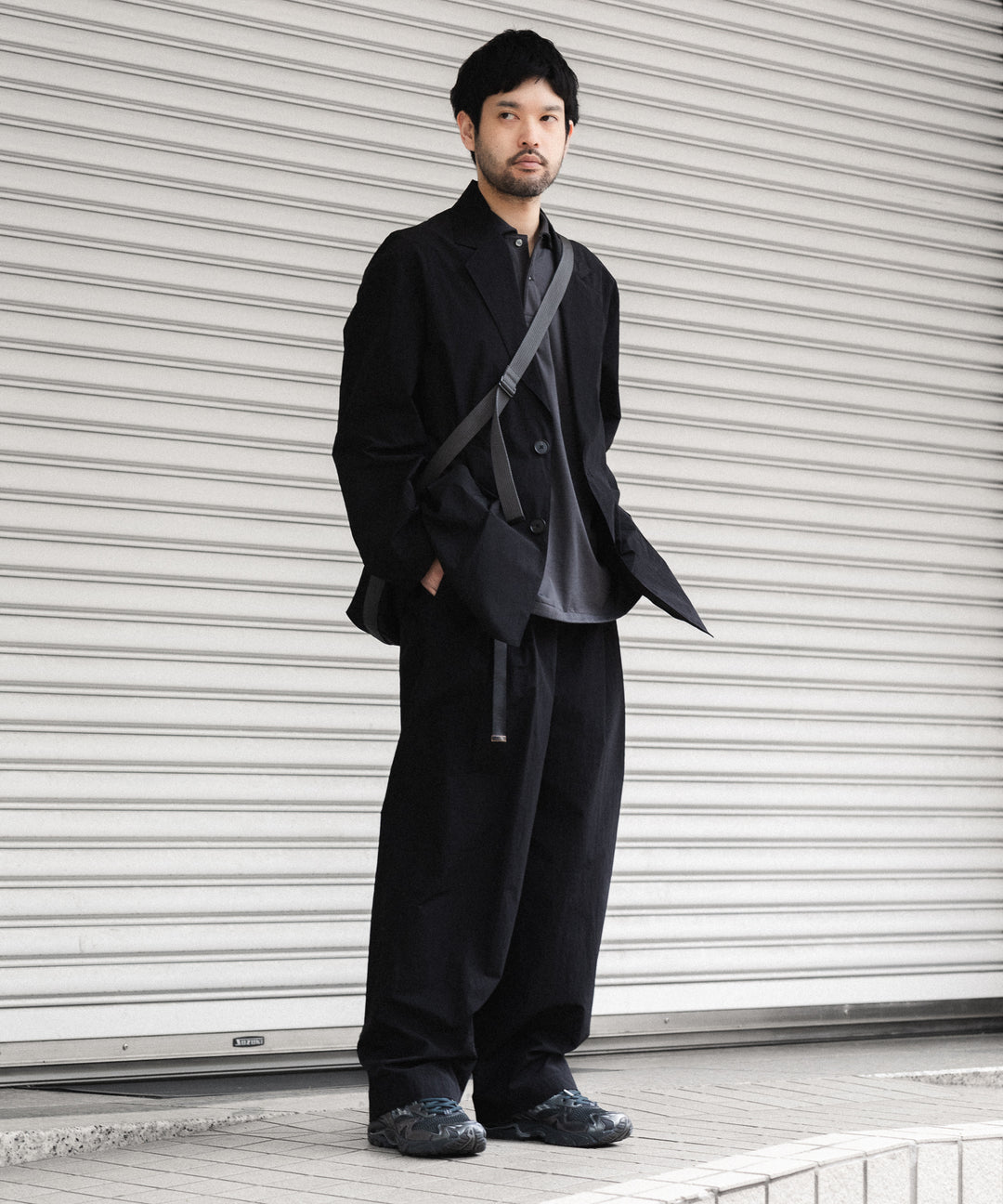 INTÉRIM インテリム HYPER BIG HIGH GAUGE SUVIN JERSEY POLO SHIRTのSMOKE BLACK 公式通販サイトsession福岡セレクトショップ