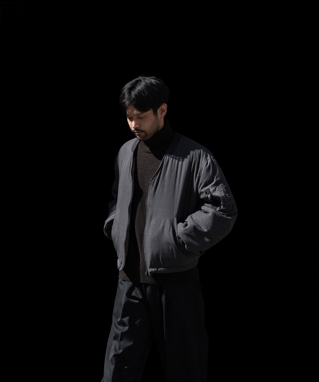 【ssstein】EXTRA FINE WOOL WARM KNIT TURTLE NECK LS - DARK BROWN
