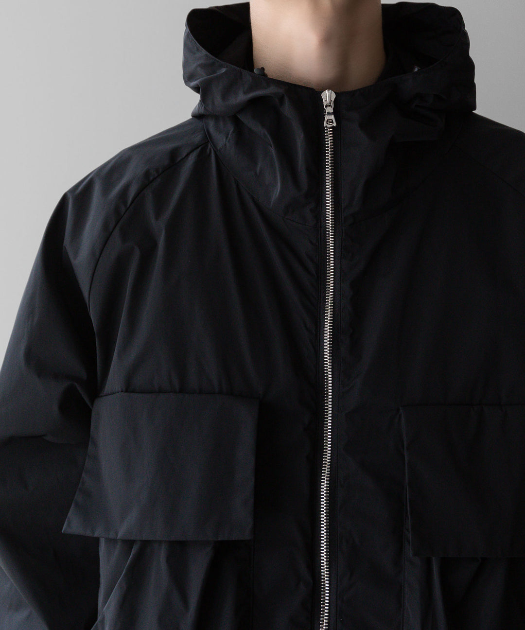 【stein】ssstein シュタインのNYLON TAFTA HOODED SHORT JACKETのBLACK　 公式通販サイトsession福岡セレクトショップ