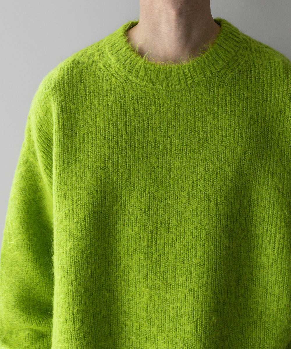 stein(シュタイン)の23AWコレクションKID MOHAIR KNIT LSのYELLOW GREEN