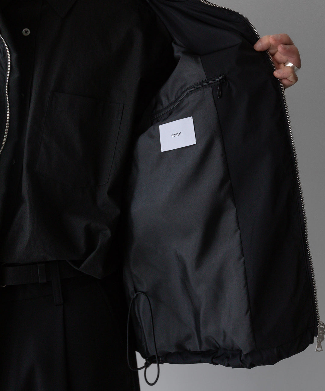 【stein】ssstein シュタインのNYLON TAFTA HOODED SHORT JACKETのBLACK　 公式通販サイトsession福岡セレクトショップ