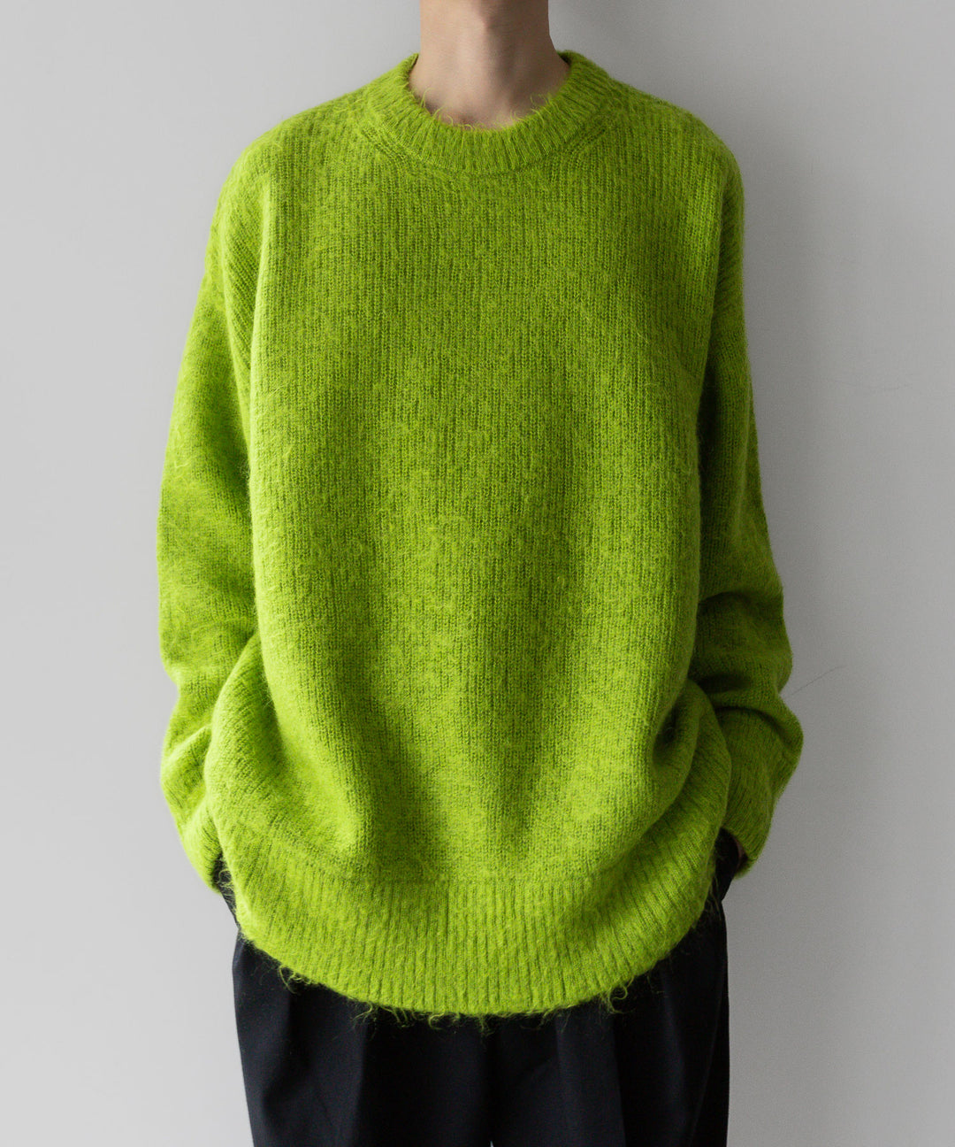 stein(シュタイン)の23AWコレクションKID MOHAIR KNIT LSのYELLOW GREEN