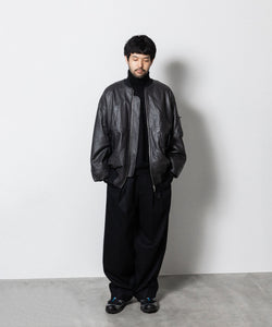 ssstein(シュタイン)の24AWコレクション EASY WIDE TROUSERS (2/72梳毛フラノ) - BLACK 公式通販サイトsession福岡セレクトショップ