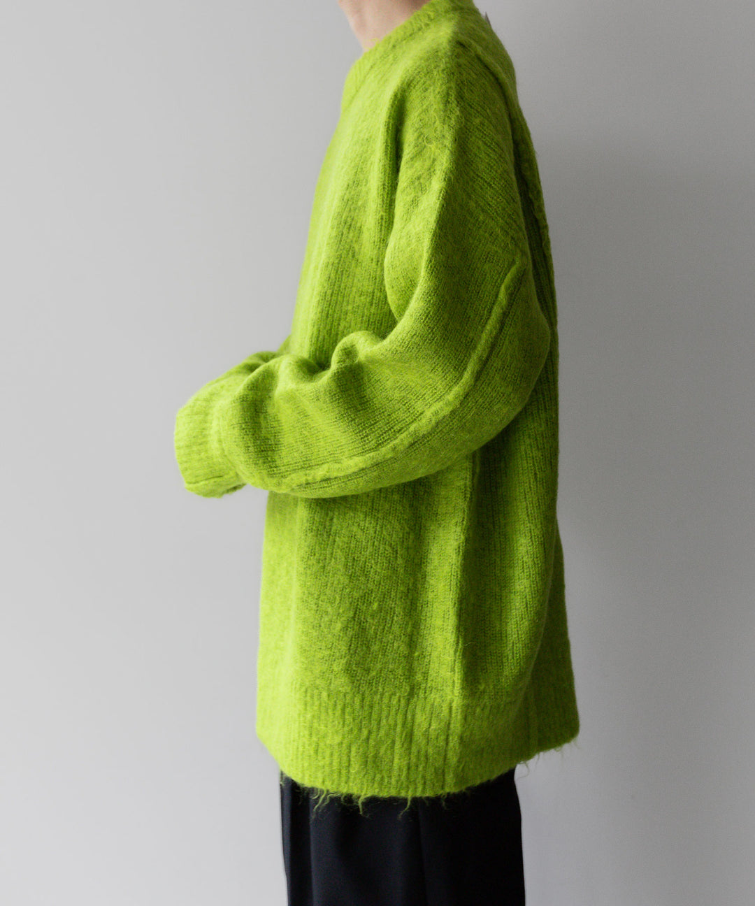 stein(シュタイン)の23AWコレクションKID MOHAIR KNIT LSのYELLOW GREEN