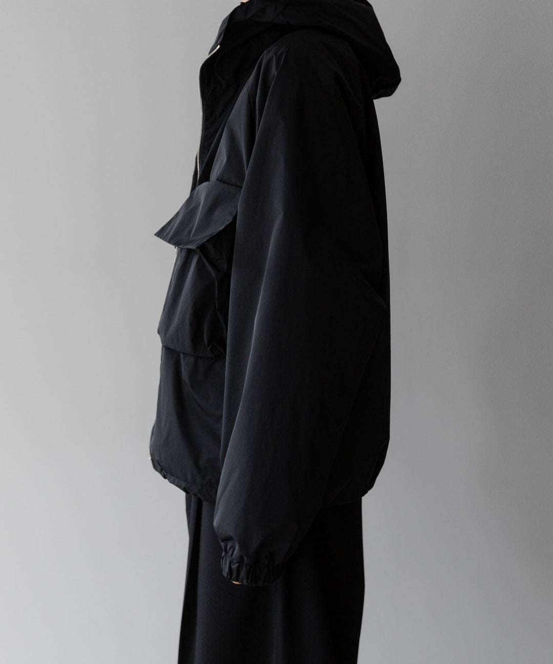 【stein】ssstein シュタインのNYLON TAFTA HOODED SHORT JACKETのBLACK　 公式通販サイトsession福岡セレクトショップ