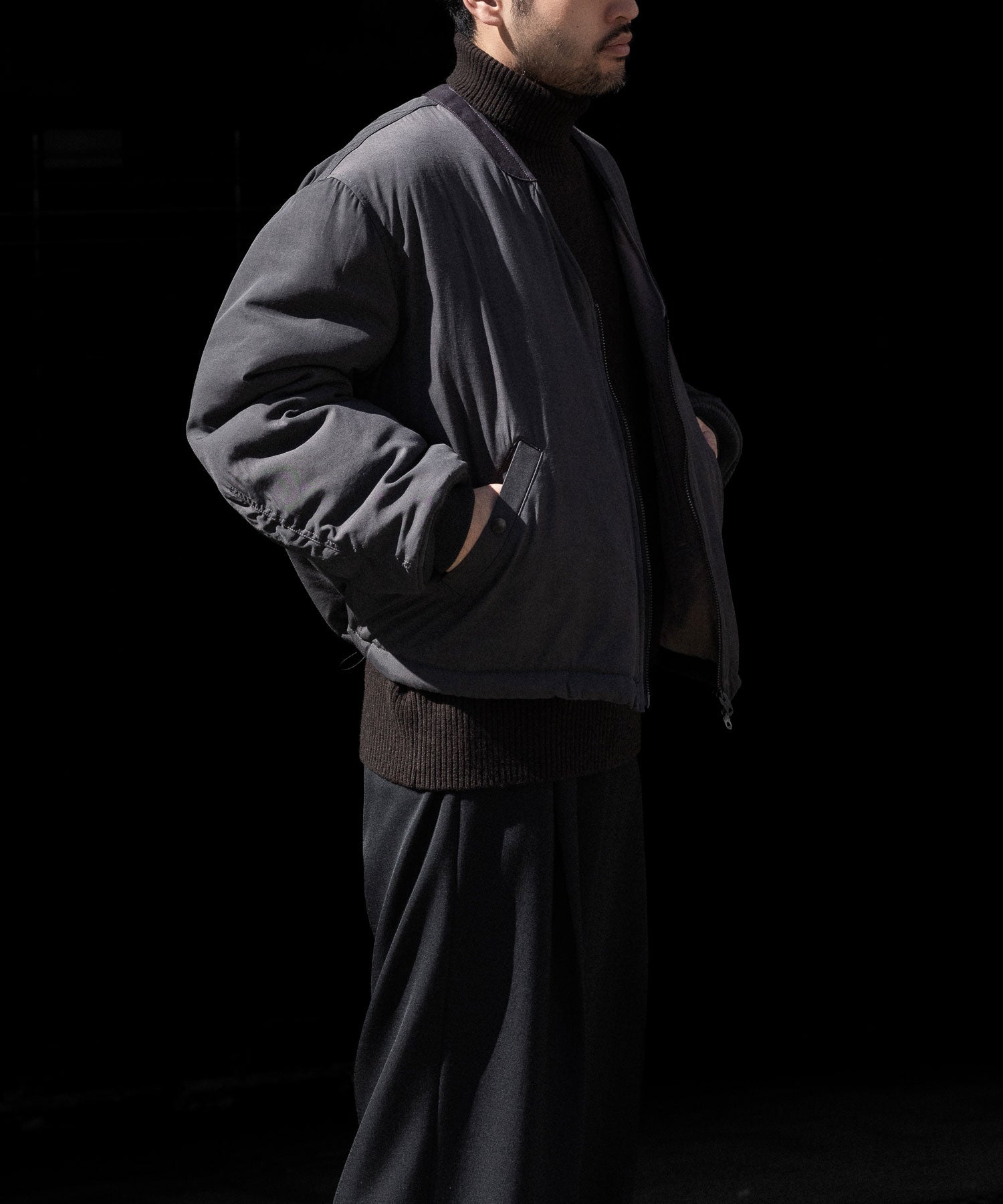 ANTHEM A アンセムエー PIGMENT AND DYE PUFFER MILITARY BLOUSONのDUSTY BLACK 公式通販サイトsession福岡セレクトショップ