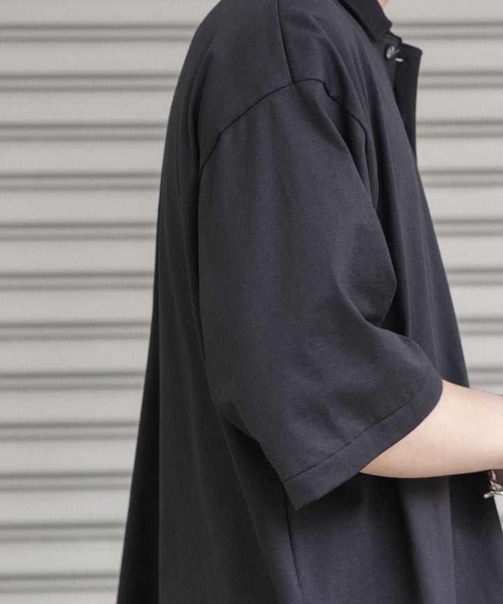 INTÉRIM インテリム HYPER BIG HIGH GAUGE SUVIN JERSEY POLO SHIRTのSMOKE BLACK 公式通販サイトsession福岡セレクトショップ