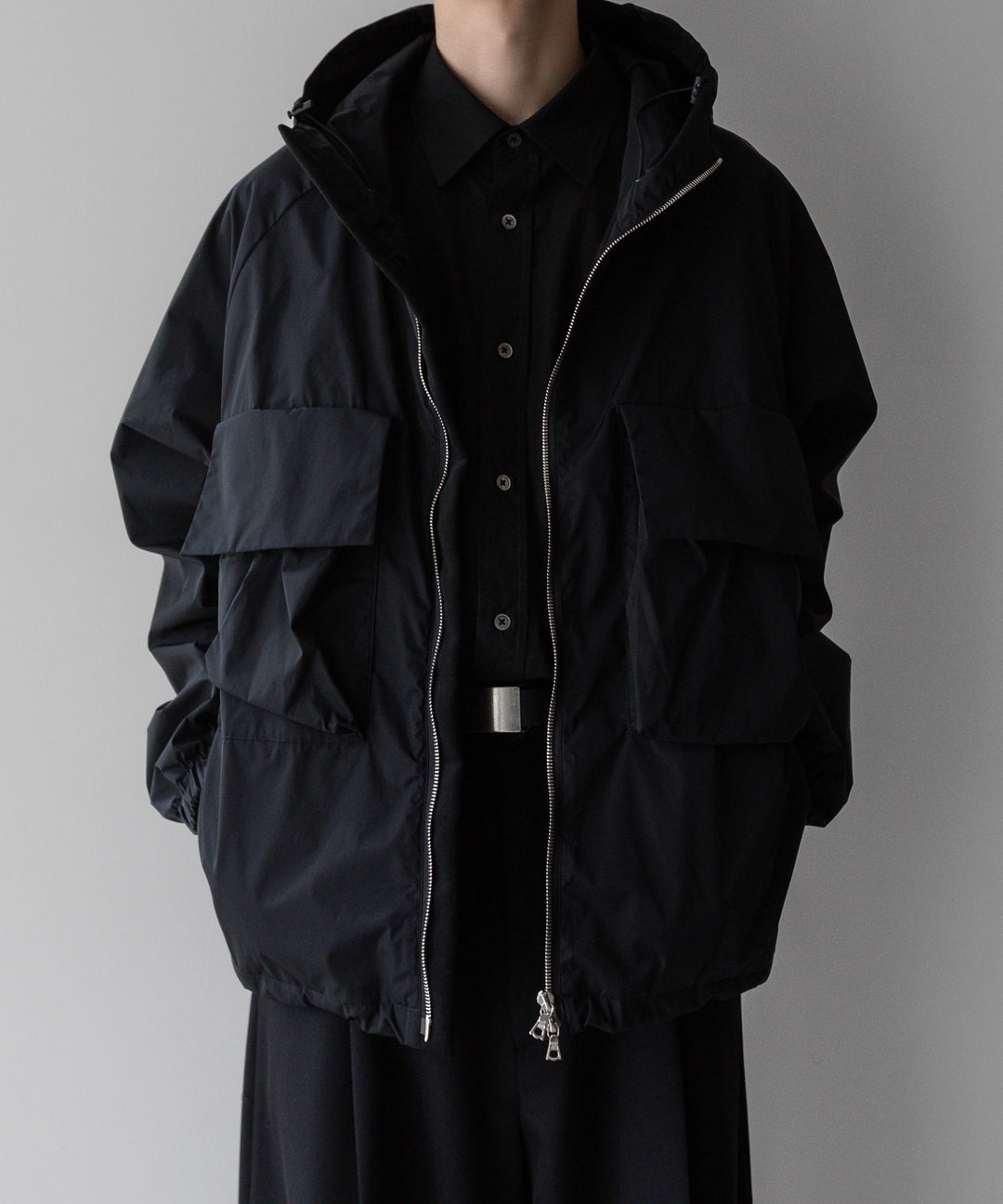 【stein】ssstein シュタインのNYLON TAFTA HOODED SHORT JACKETのBLACK　 公式通販サイトsession福岡セレクトショップ