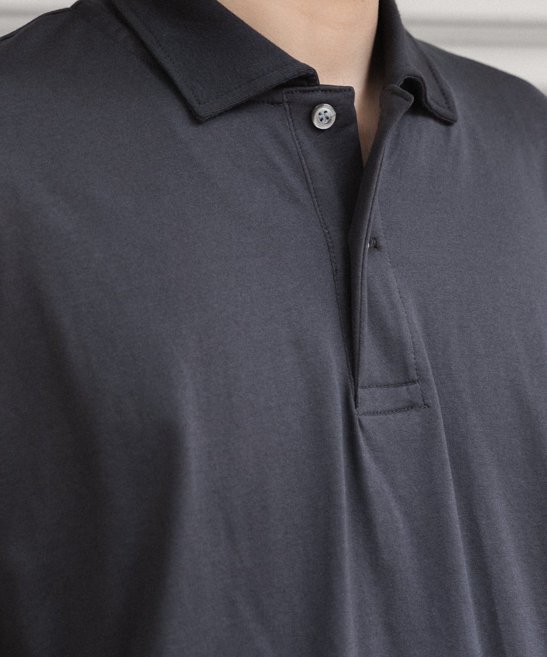 INTÉRIM インテリム HYPER BIG HIGH GAUGE SUVIN JERSEY POLO SHIRTのSMOKE BLACK 公式通販サイトsession福岡セレクトショップ
