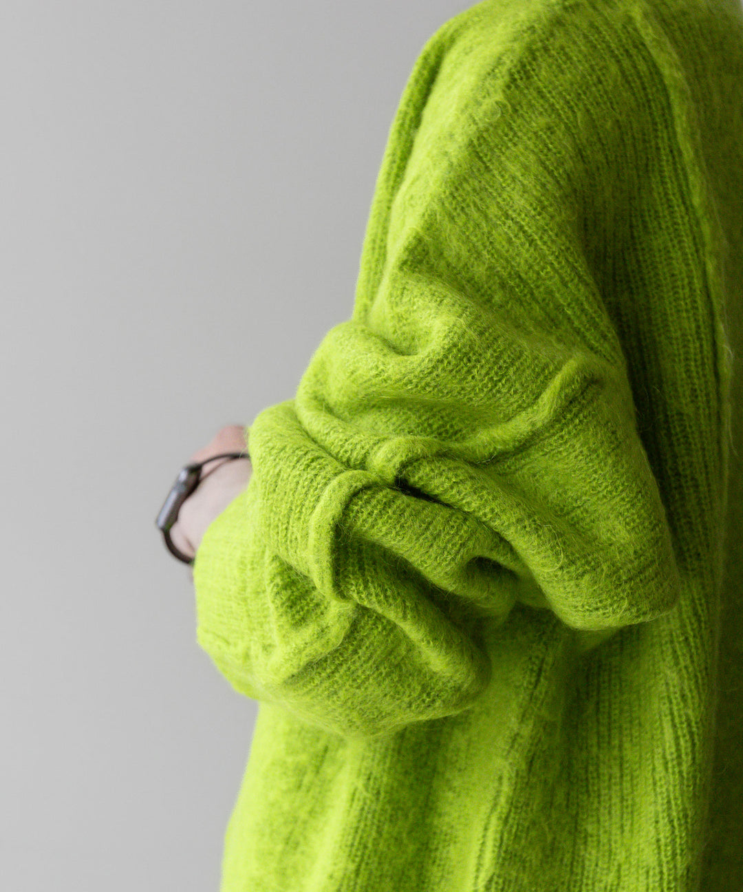 stein(シュタイン)の23AWコレクションKID MOHAIR KNIT LSのYELLOW GREEN