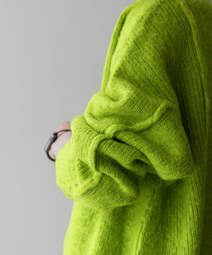 stein(シュタイン)の23AWコレクションKID MOHAIR KNIT LSのYELLOW GREEN