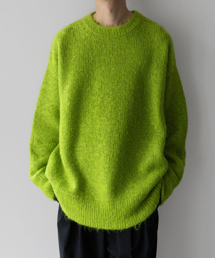 stein(シュタイン)の23AWコレクションKID MOHAIR KNIT LSのYELLOW GREEN