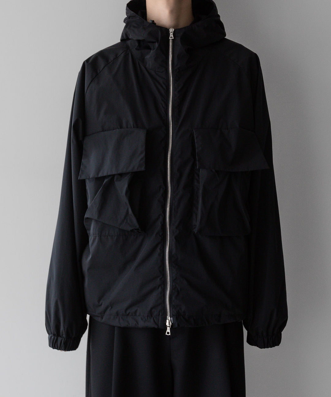 【stein】ssstein シュタインのNYLON TAFTA HOODED SHORT JACKETのBLACK　 公式通販サイトsession福岡セレクトショップ