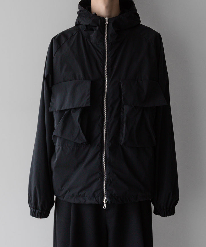 【stein】ssstein シュタインのNYLON TAFTA HOODED SHORT JACKETのBLACK　 公式通販サイトsession福岡セレクトショップ