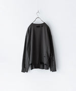 画像をギャラリービューアに読み込む, CODA コーダ FADED BLACK WASHED DESTROYED SWEATSHIRTのGREY WASH公式通販サイトsession福岡セレクトショップ
