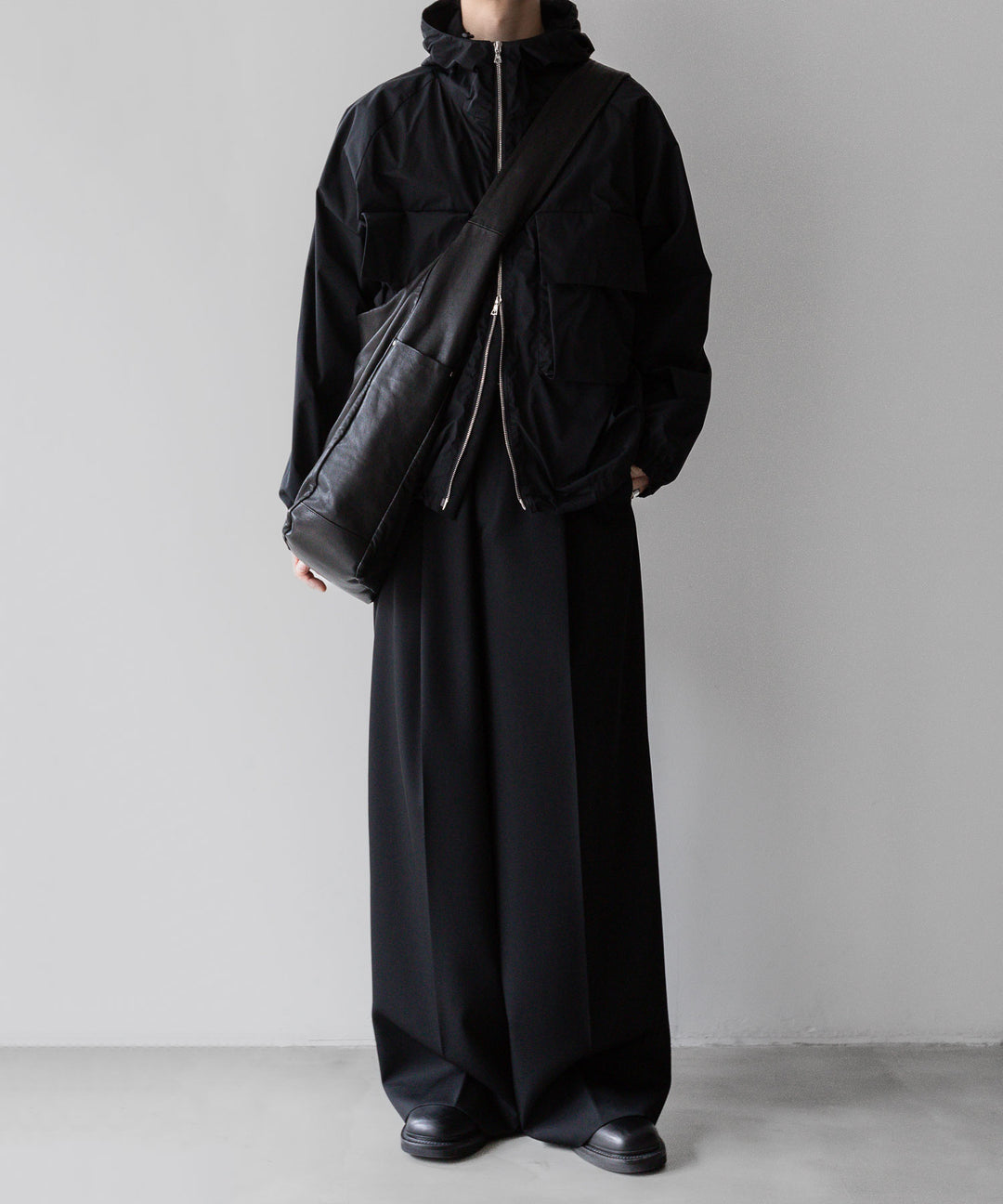 【stein】ssstein シュタインのNYLON TAFTA HOODED SHORT JACKETのBLACK　 公式通販サイトsession福岡セレクトショップ