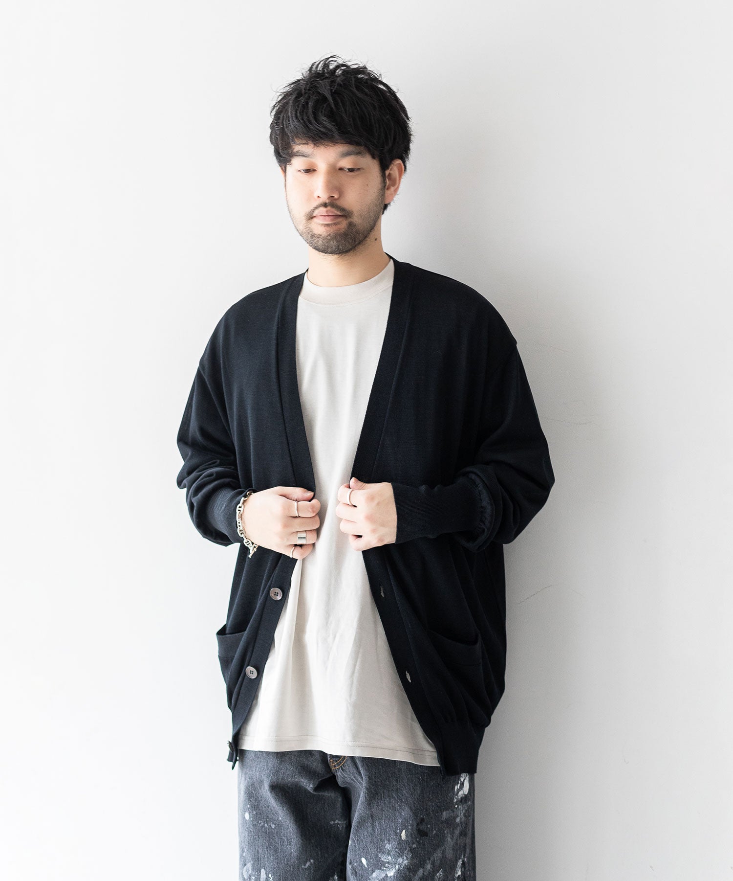 INTÉRIM/インテリム】SILK 100% CARDIGAN - BLACK | 公式通販サイト