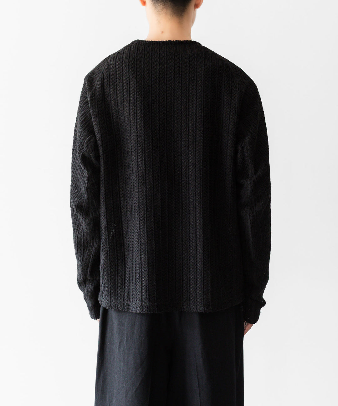 OPPOSE DUALITY-オポーズデュアリティのLONG SLEEVE T-SHIRT WAVEのBLACK公式通販サイトsession福岡セレクトショップ