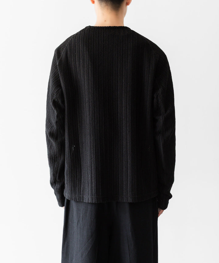 OPPOSE DUALITY-オポーズデュアリティのLONG SLEEVE T-SHIRT WAVEのBLACK公式通販サイトsession福岡セレクトショップ