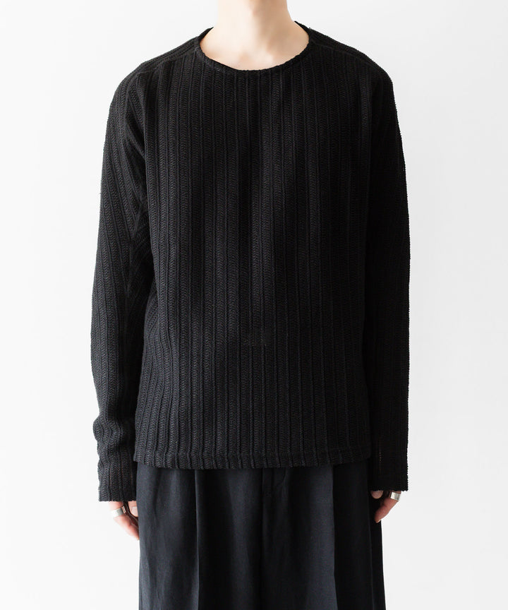OPPOSE DUALITY-オポーズデュアリティのLONG SLEEVE T-SHIRT WAVEのBLACK公式通販サイトsession福岡セレクトショップ