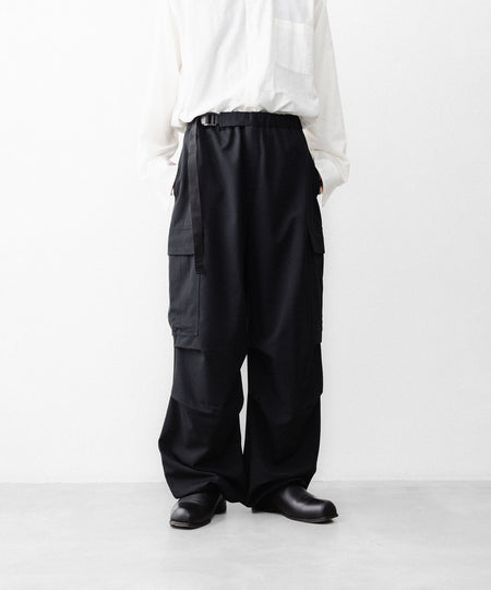 【REVERBERATE】CARGO PANTS-PL - BLACK