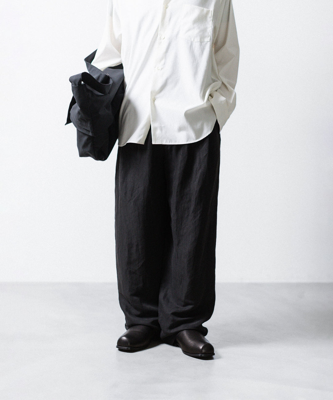 ssstein(シュタイン)のSILK LINEN TWILL WIDE EASY TROUSERS - BLACKの公式通販サイトsession福岡セレクトショップ