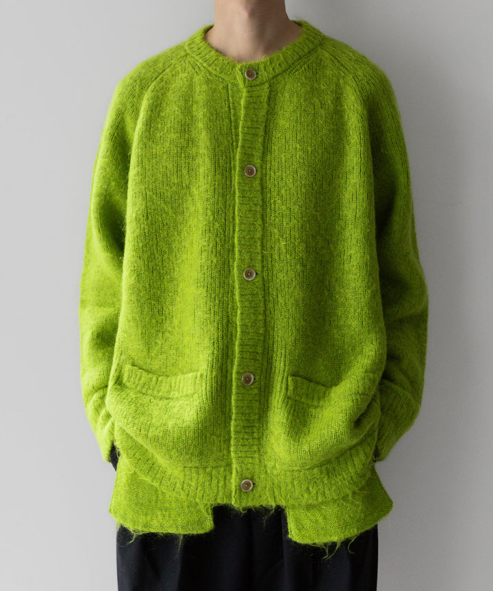 stein(シュタイン)の23AWコレクションKID MOHAIR KNIT CARDIGANのYELLOW GREEN
