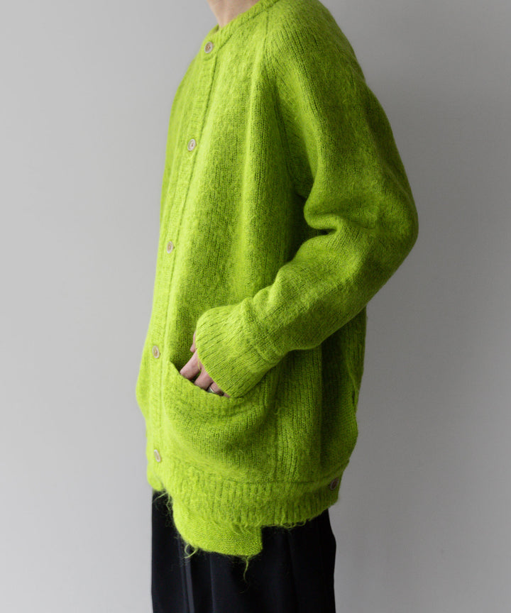 stein(シュタイン)の23AWコレクションKID MOHAIR KNIT CARDIGANのYELLOW GREEN