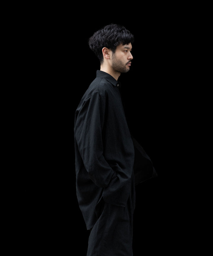 ssstein(シュタイン)のRAYON/LINEN OVERSIZED DOWN PAT SHIRT - BLACKの公式通販サイトsession福岡セレクトショップ