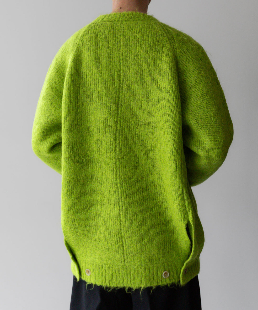stein(シュタイン)の23AWコレクションKID MOHAIR KNIT CARDIGANのYELLOW GREEN