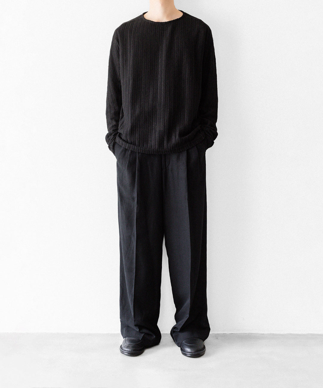 OPPOSE DUALITY-オポーズデュアリティのLONG SLEEVE T-SHIRT WAVEのBLACK公式通販サイトsession福岡セレクトショップ