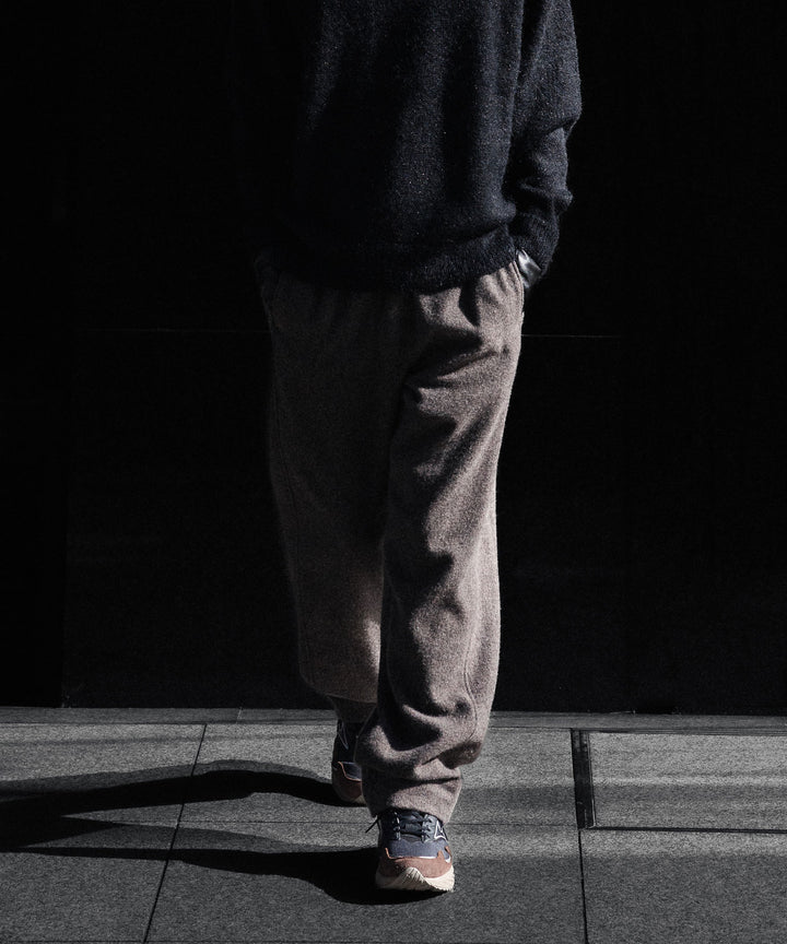 【ssstein】WOOL/CASHMERE FLEECE EASY TWIST TROUSERS - GREY BROWN