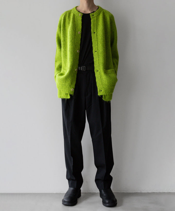 stein(シュタイン)の23AWコレクションKID MOHAIR KNIT CARDIGANのYELLOW GREEN