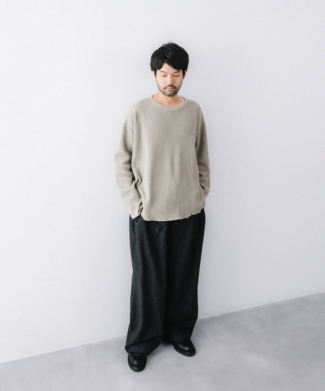 concause-コンコースのWAFFLE SHIRTのBEIGE公式通販サイトsession福岡セレクトショップ