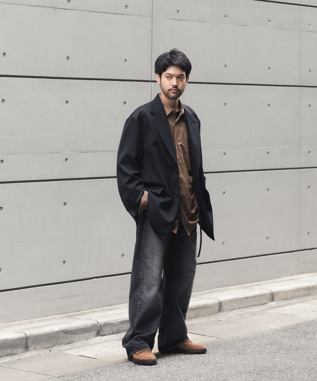 ssstein(シュタイン)のCOTTON VISCOSE OVERSIZED LS SHIRT - BLACK OMBREの公式通販サイトsession福岡セレクトショップ