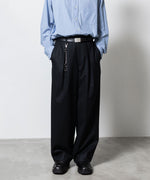 画像をギャラリービューアに読み込む, ssstein(シュタイン)の24AWコレクション EASY WIDE TROUSERS (2/72梳毛フラノ) - BLACK 公式通販サイトsession福岡セレクトショップ
