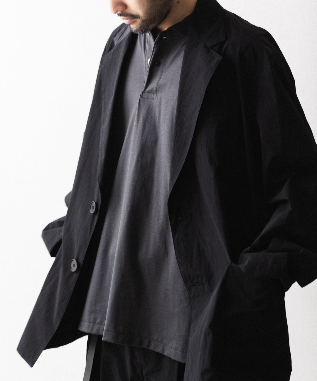 ssstein(シュタイン)の WINDPROOF NYLON SINGLE BREASTED JACKET - BLACKの公式通販サイトsession福岡セレクトショップ