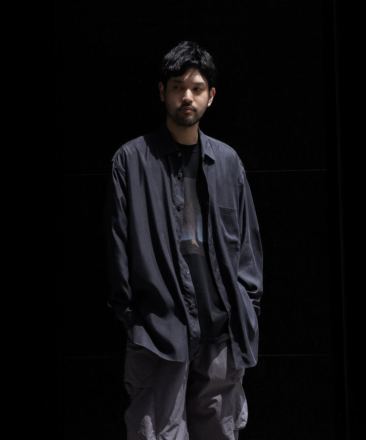 【stein】ssstein シュタインのOVERSIZED CUPRO LS SHIRTのCHARCOAL 公式通販サイトsessionセッション福岡セレクトショップ