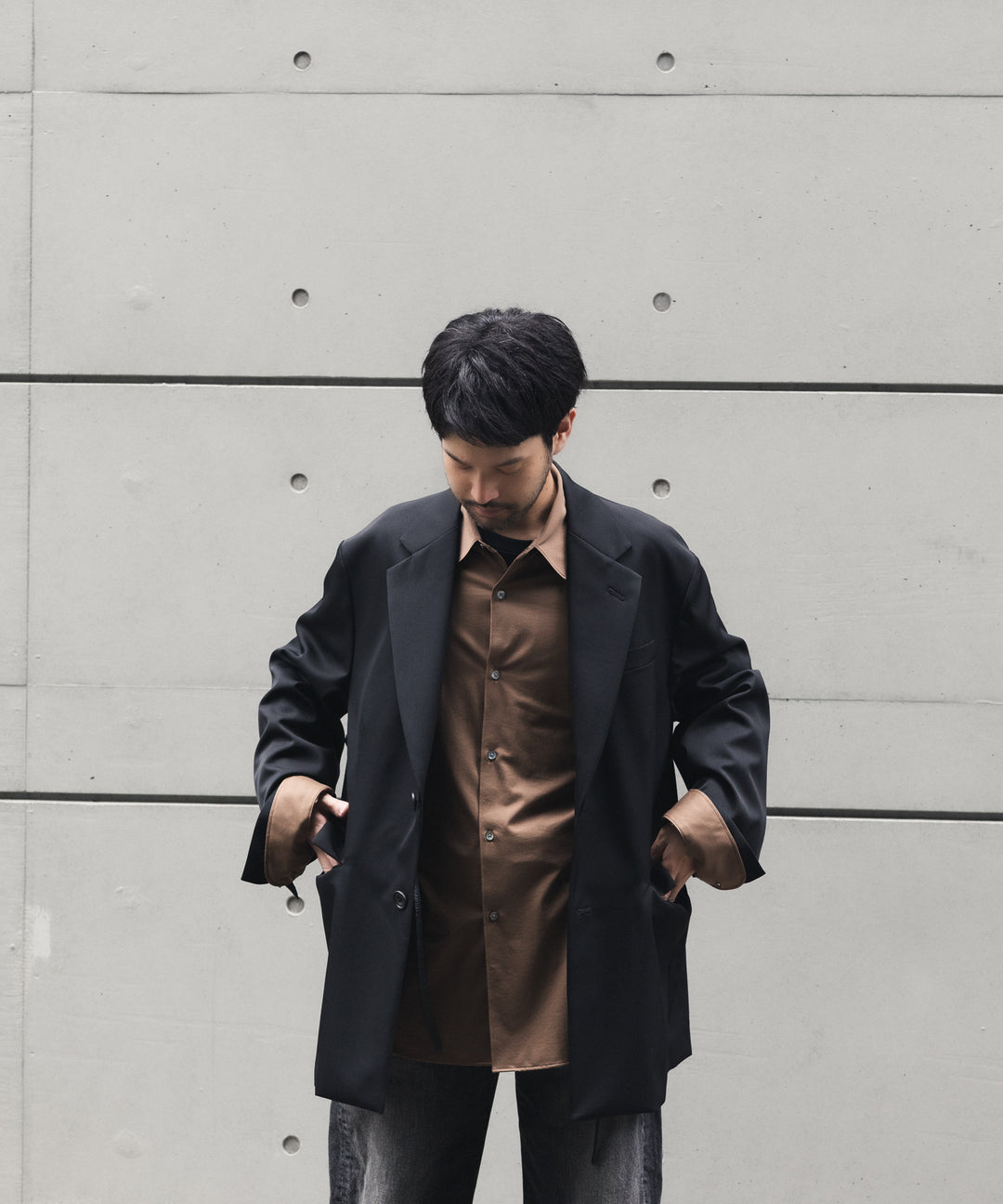 ssstein(シュタイン)のCOTTON VISCOSE OVERSIZED LS SHIRT - BLACK OMBREの公式通販サイトsession福岡セレクトショップ